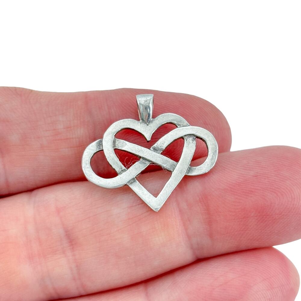 Vintage Sterling Silver 925 Heart Infinity Pendant